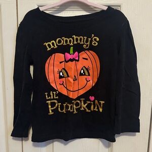 The Children's Place Black and Orange Pumpkin Long Sleeve Tee